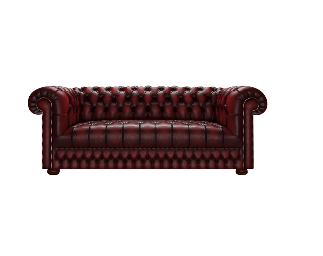 Sillón Chesterfied Lord Completamente Capitoné 3 Cuerpos Cuero Vacuno