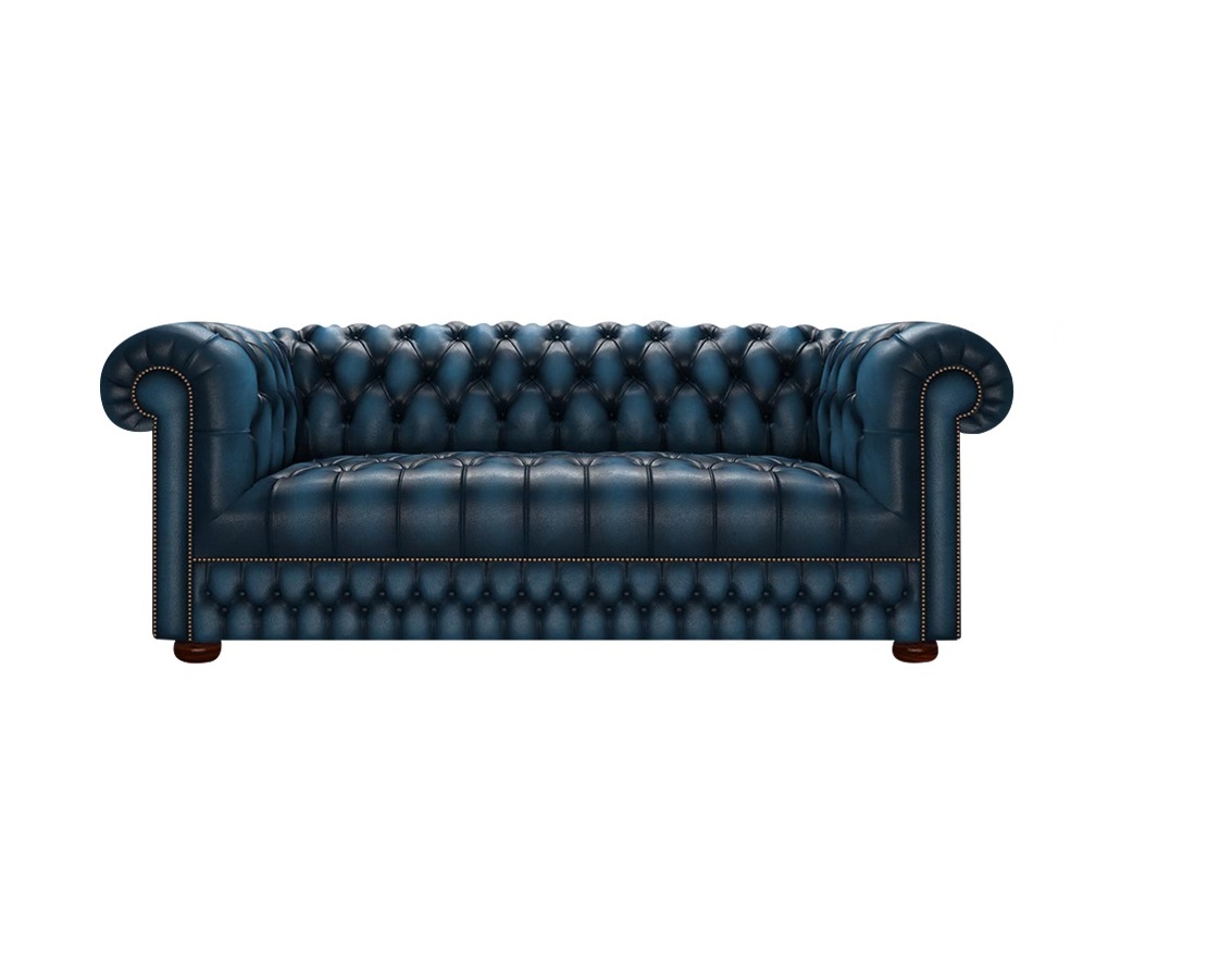 Sillón Chesterfied Lord Completamente Capitoné 3 Cuerpos Cuero Vacuno