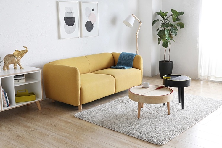 Sillón Moderno Cubic 2 Cuerpos Integrado Lino Antidesgarros