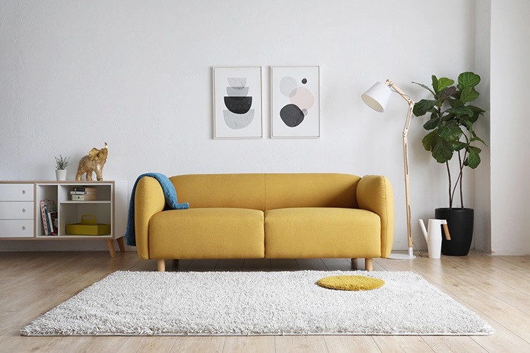 Sillón Moderno Cubic 2 Cuerpos Integrado Lino Antidesgarros