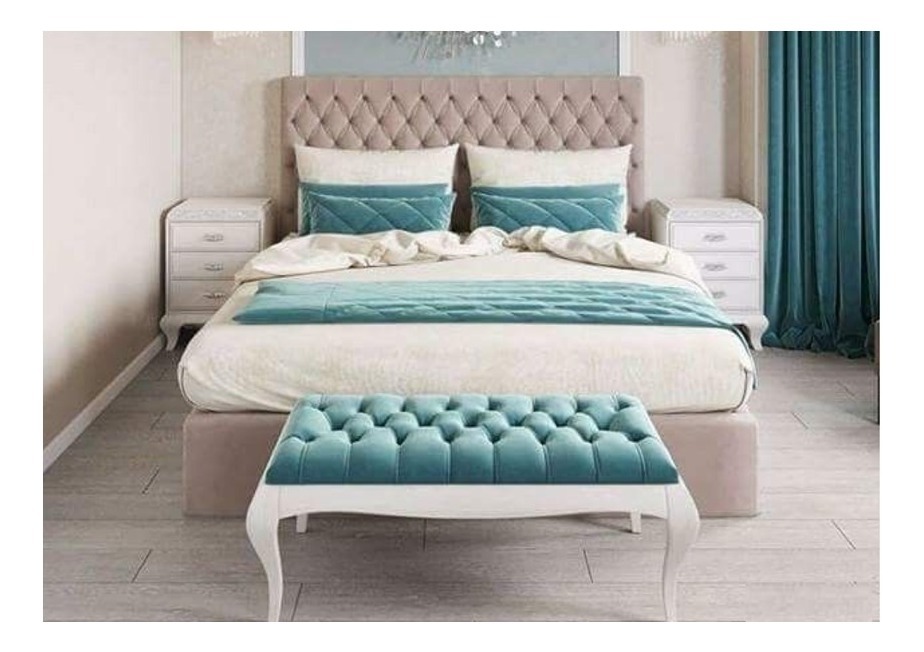 Respaldo King Capitone + Baulera 2 Plazas Pana Antimancha