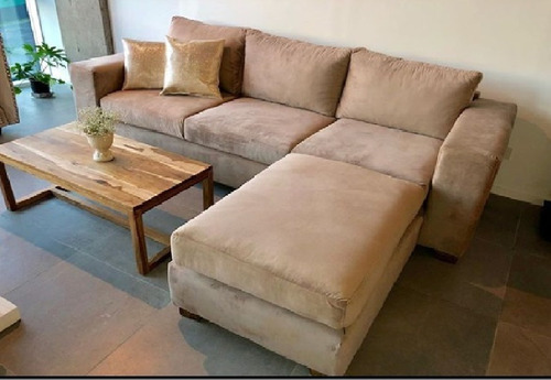 Sillón Esquinero Rouge 3 Cuerpos Puff Movible Lino Antidesgarros