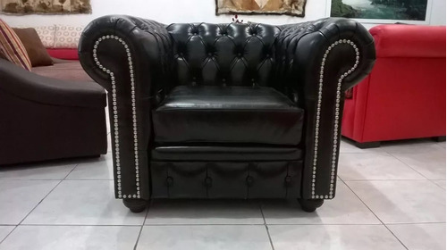 Combo Chesterfield Jorge V Sillón 2 Cuerpos + Sofá 1 Cuerpo Ecocuero