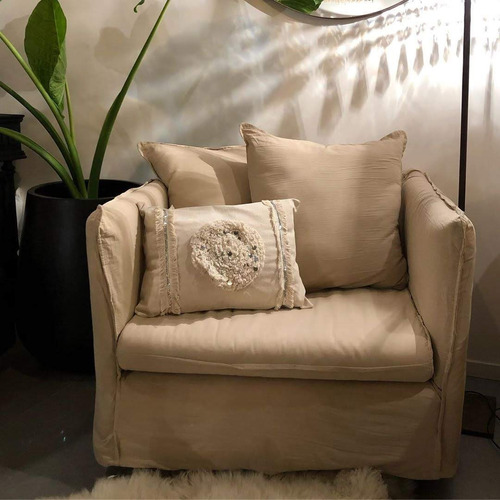 Sillón Ghost Francés 1 Cuerpo con Funda Tussor