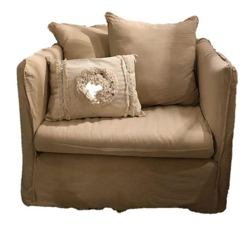 Sillón Ghost Francés 1 Cuerpo con Funda Tussor