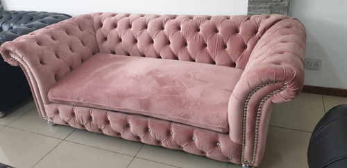 Sillón Chesterfield Churchill Diamont 2 Cuerpos Pana Antimancha