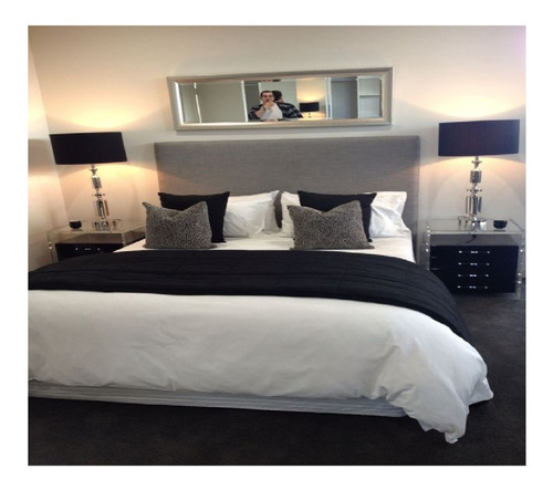 Respaldo Sommier Iroko Liso Con Tachas 160cm X 120cm Lino Anti-Desgarro