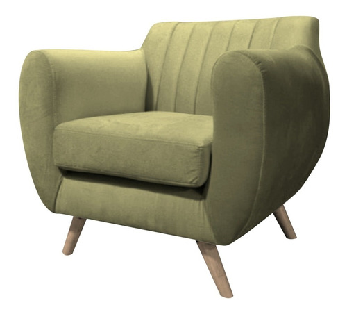 Sillón Sofá Nórdico Daven 1 Cuerpo + Banqueta Pana Antimanchas