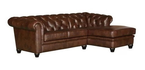 Sillón Esquinero Chesterfield Capitoné 3 Cuerpos Ecocuero