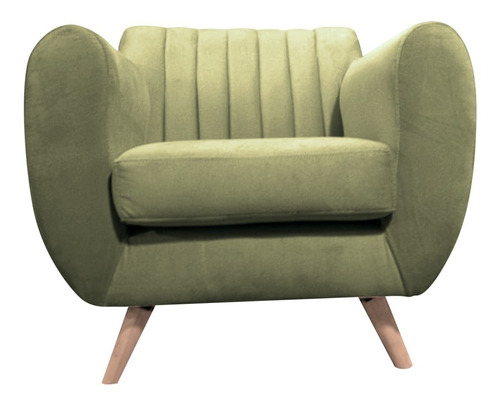 Sillón Sofá Nórdico Daven 1 Cuerpo + Banqueta Pana Antimanchas