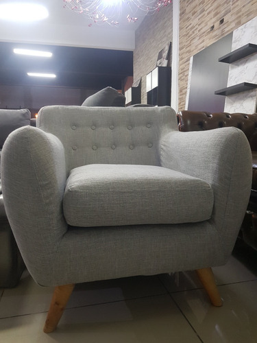 Combo Sillón Nórdico Un Cuerpo + Banqueta 45x45