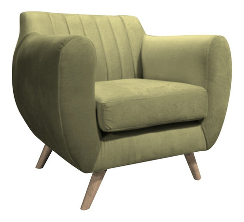 Sillón Sofá Nórdico Daven 1 Cuerpo + Banqueta Pana Antimanchas