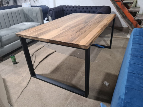 Mesa Industrial Comedor Madera Y Hierro Box 160x90x76