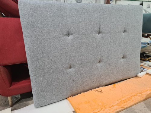 Respaldo Sommier Button 2 Plazas con Botón Corrido Pana Antimancha