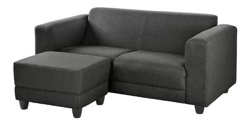 	Conjunto de jardín 5 plazas de poliéster gris/negro ROVIGO