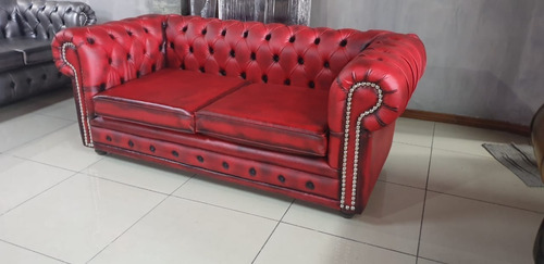 Sillón Chesterfield Para Exterior 2 Cuerpos Ecocuero