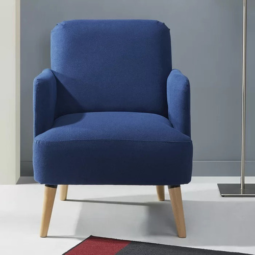 Sillón Sofá Nórdico Vintage Emery 1 Cuerpo Lino Antidesgarros