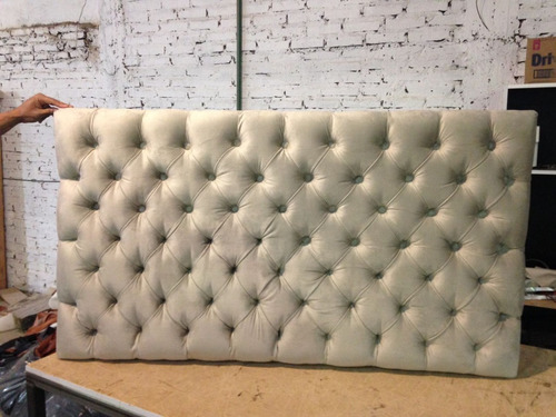 Respaldo Sommier Capitone Colgante 2 plazas Pana Antimanchas