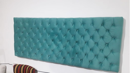 Respaldo King Capitone + Baulera 2 Plazas Pana Antimancha