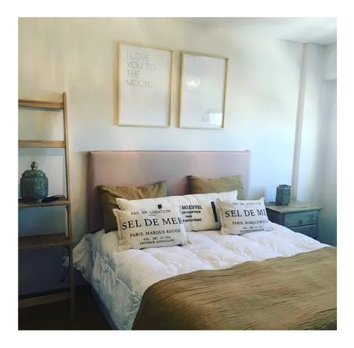 Respaldo Sommier 2 Plazas Colgante con Funda Tussor