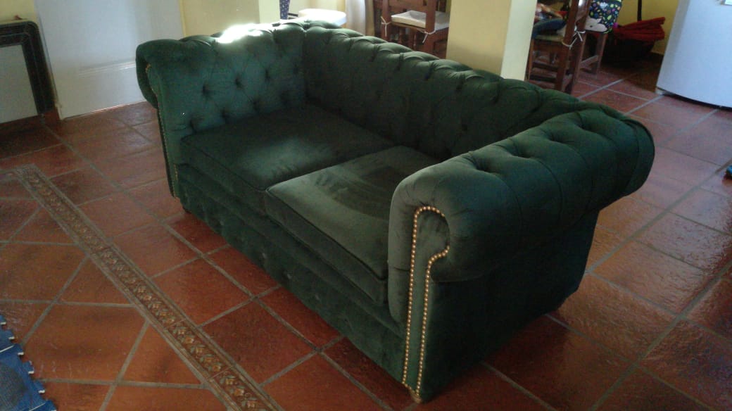 Sillón Chesterfied 2 Cuerpos Pana Antimanchas