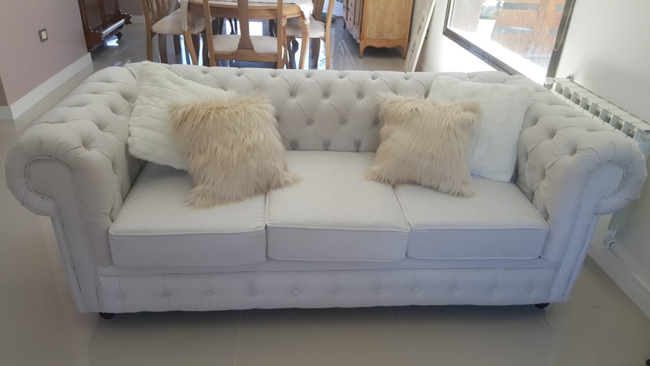 Sillon Chesterfield 3 Cuerpos Ecocuero
