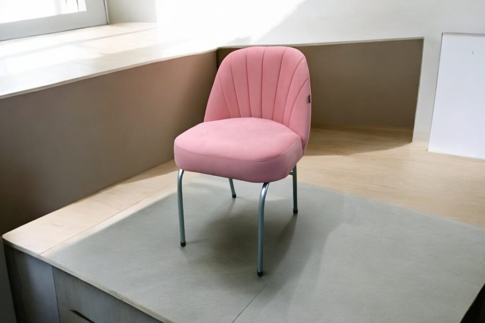 Silla De Comedor Juliet CROMADO Acanalada Pana (Promo Contado!)