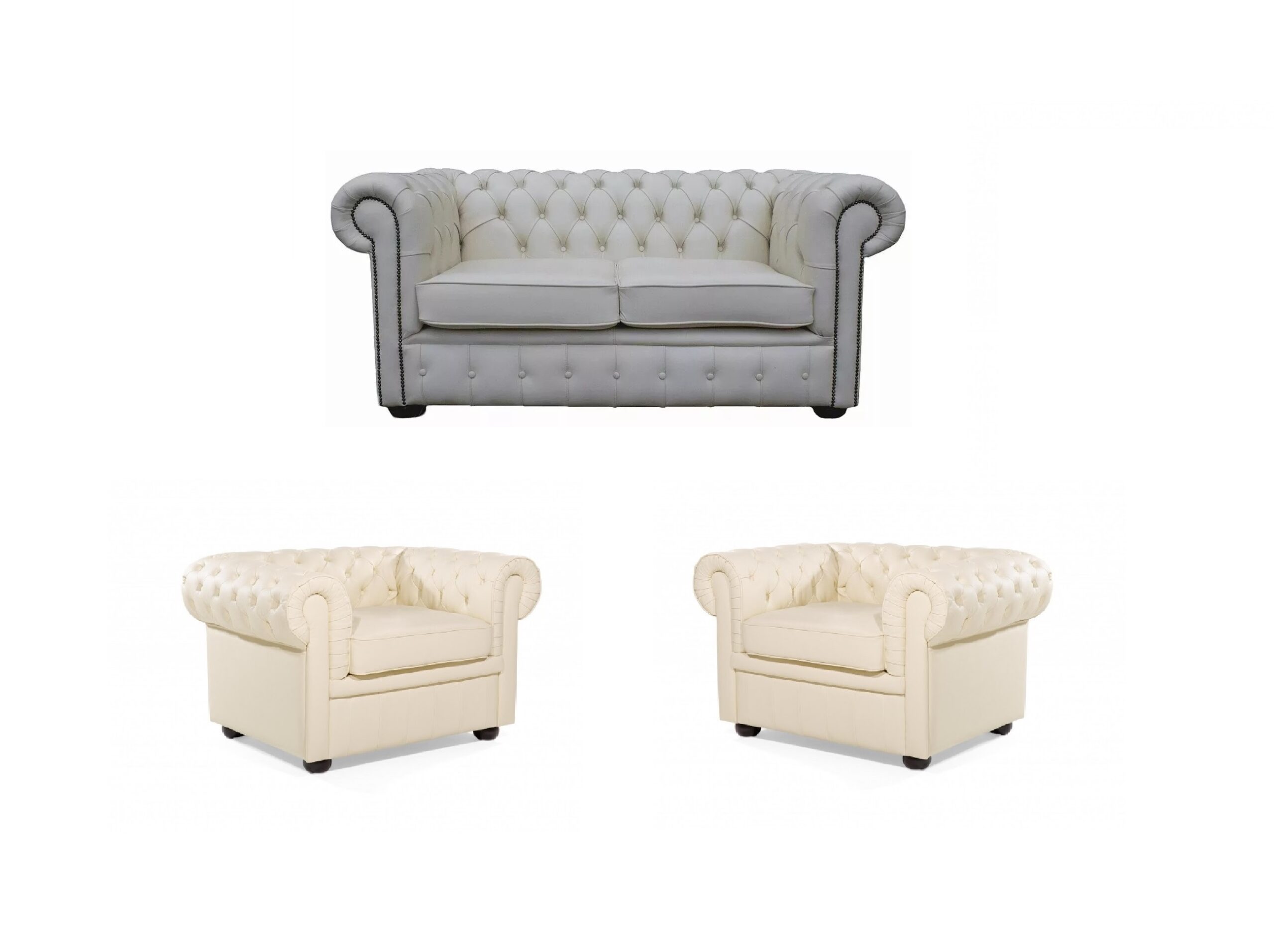 Combo Chesterfield Sillón 2 Cuerpos+ 2 Sofas 1 Cuerpo Ecocuero