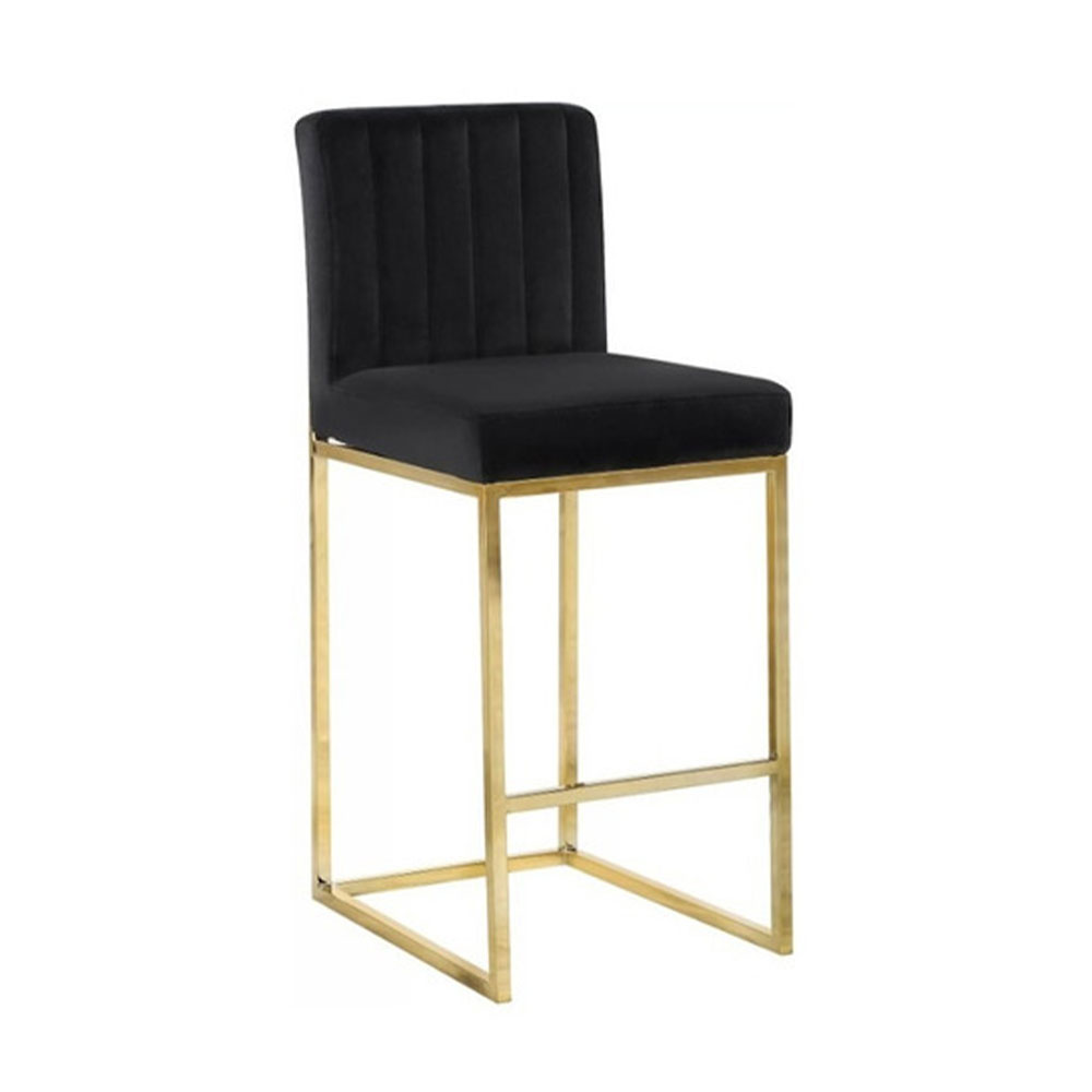 Banqueta Daven Negra Hierro Dorado