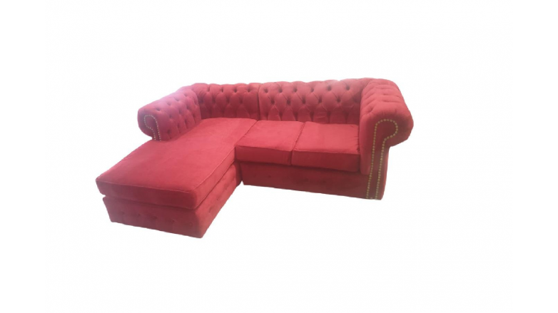 Esquinero Chesterfield Capitone Tres Cuerpos Lino Antidesgarros