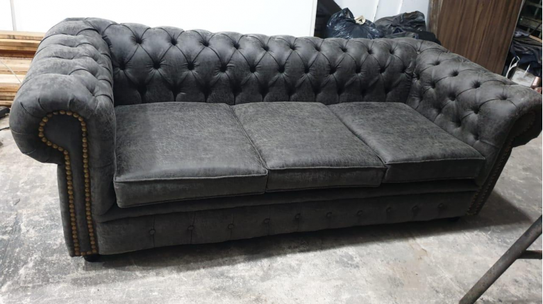 Sillón Chesterfiel 3 Cuerpos Ecocuero Panamera Premium