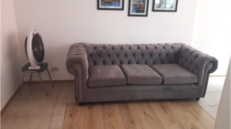 Sillón Chesterfield Tres Cuerpos Pana Antimanchas