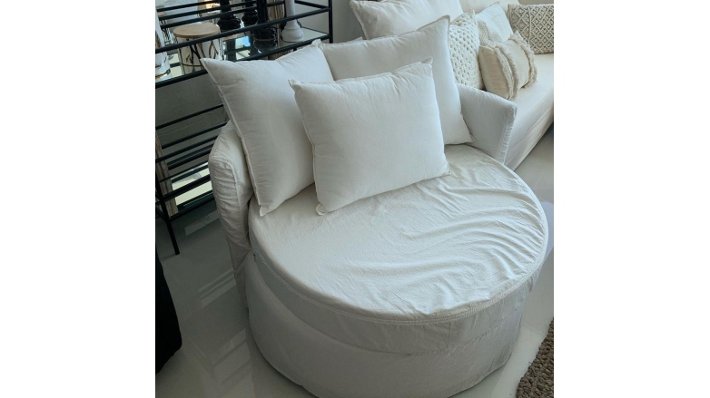 Sillón Ghost Love Circular 1 Cuerpo Con Funda Tussor