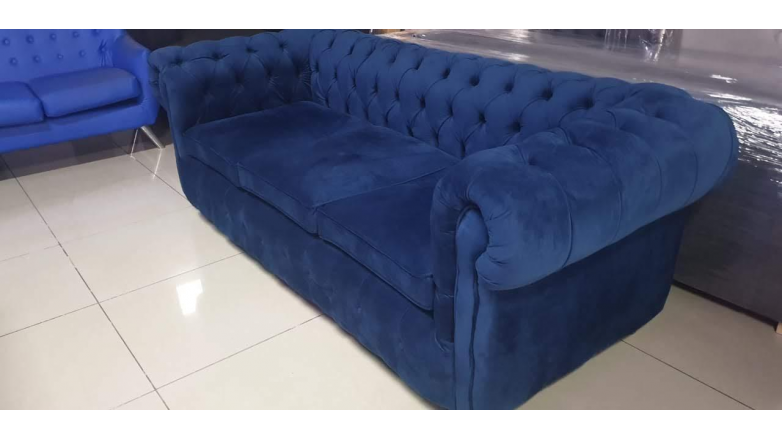 Sillón Chesterfield Tres Cuerpos Pana Antimanchas