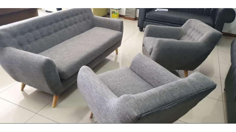 Combo Nórdico Sillón 3 Cuerpos + 2 Sillones De Un Cuerpo Lino Antidesgarros