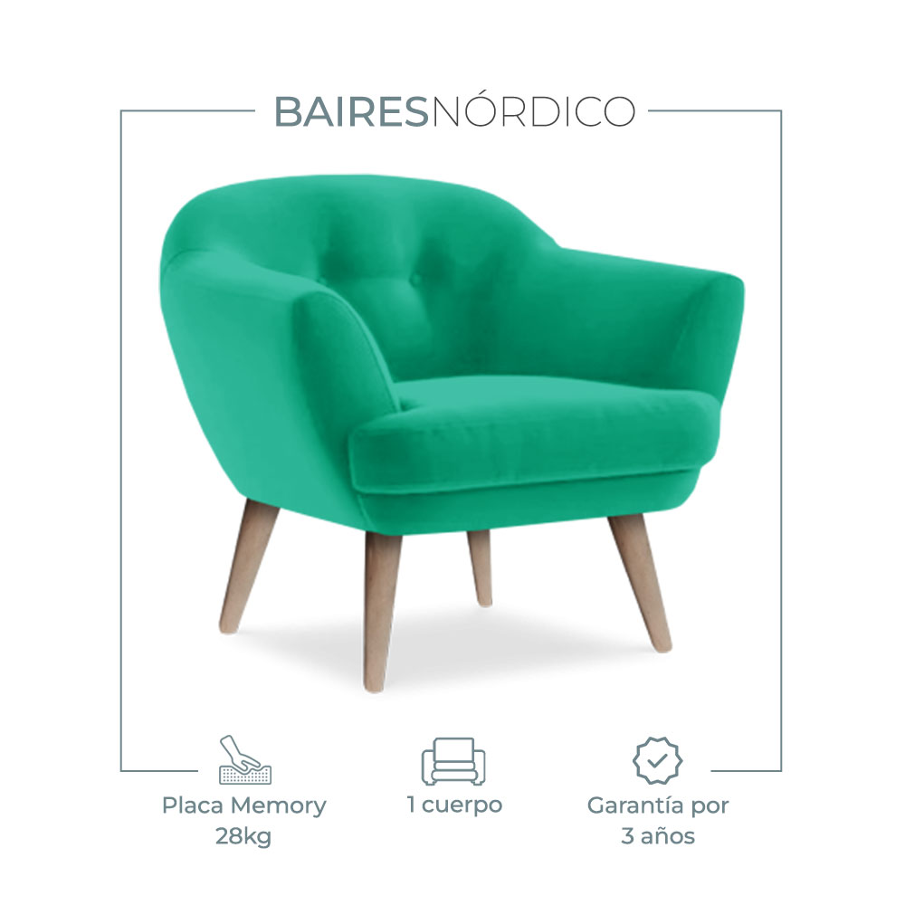 Sillón Sofá Nórdico Quiron 1 Cuerpo