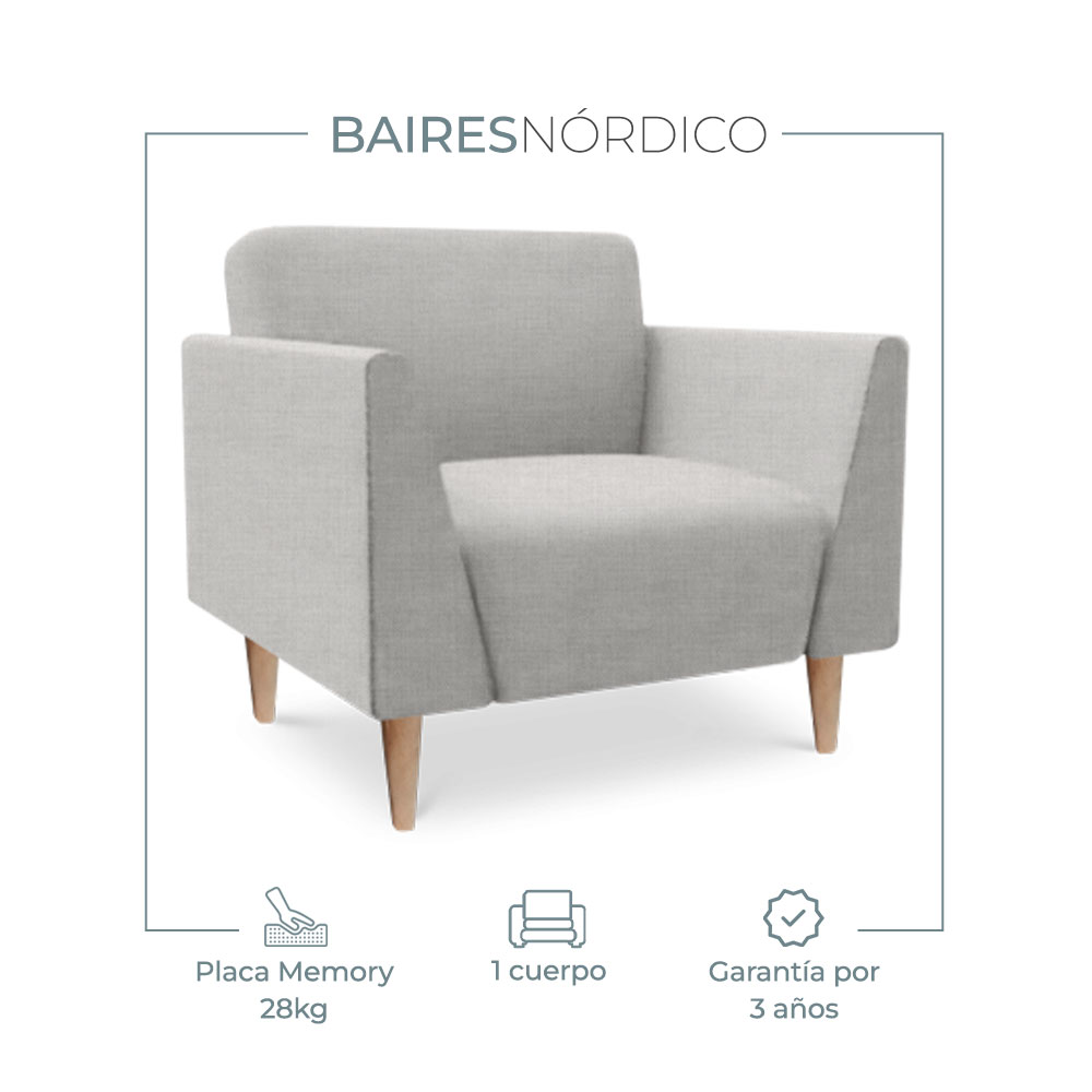 Sillón Sofá Nórdico Gerd 1 Cuerpo