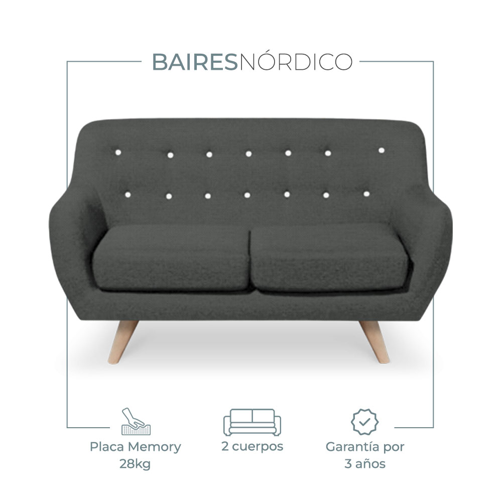 Sillón Sofá Nórdico 2 Cuerpos