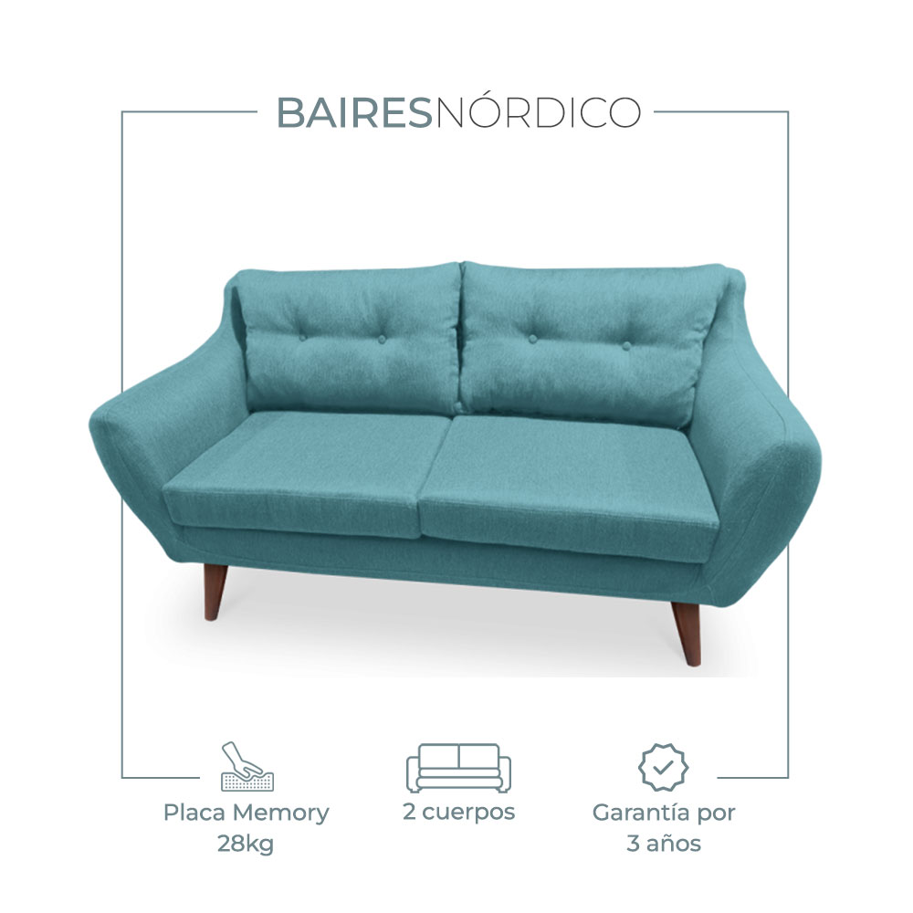 Sillón Sofá Nórdico Monona 2 Cuerpos