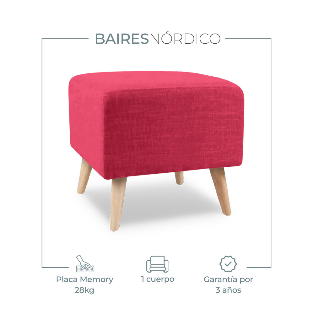 Banqueta Nórdico En Lino Antidesgarro