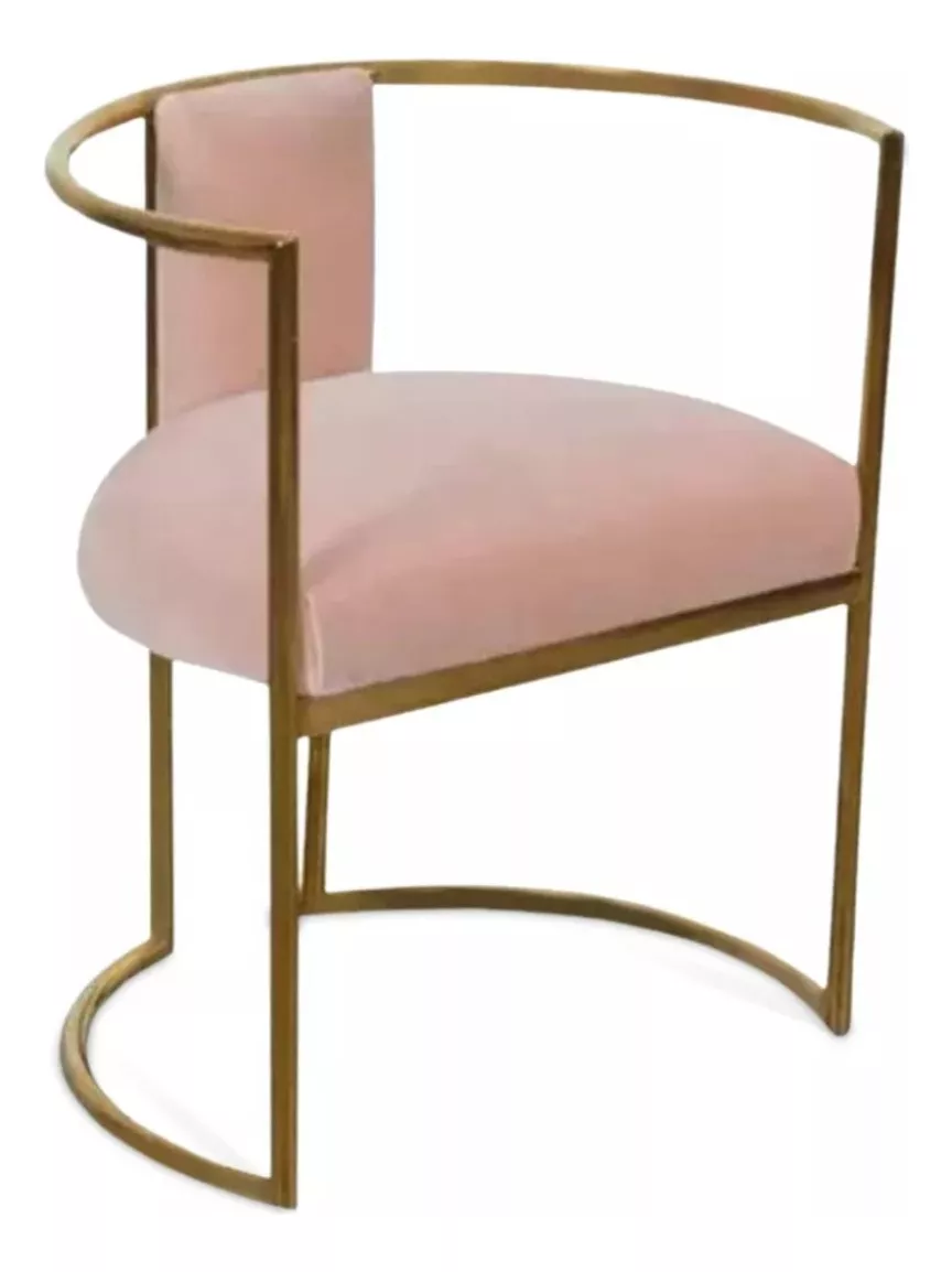 Silla De Comedor Garlix Estructura Epoxi Color Gold Negro Aluminio